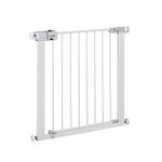 Safety 1st SecureTech Metal Gate, Pressure Fit Safety Gate, Baby Gate for Stairs and Doors, for Widths 73 to 80 cm, extendable up to 136 cm with extensions sold separately, Metal White