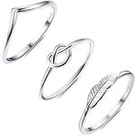 Milacolato 3pcs 925 Sterling Silver Rings Set 18K White Gold Plate Dainty Band Rings Tarnish Resistant Stackable Thumb Rings for Women Size 9