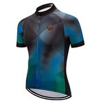 Weimostar Cycling Jersey Men Short Sleeve Road Bike Shirt Riding Tops Outdoor MTB Bicycle Clothing Blue Size M