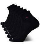 Tommy Hilfiger Men's Sport Cotton Cushion Quarter Socks (Shoe Size: 7-12, Pure Black)