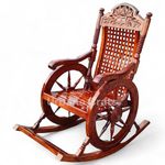 Urbane Crafts Handmade Wooden Rocking Chair/Relax Chair with Cushion Comfort and Footrest for Adults for Reading/Relaxing for Home (Sheesham Wood) (Brown)