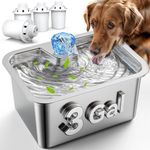 Large Dog Water Fountain Stainless Steel,3 Gallon Extra Large Big Pet Water Fountain for Large Dogs with 4 Filters,Automatic Dog Water Bowl Dispenser Drinking Fountains,Easy to Clean,Quiet Pump