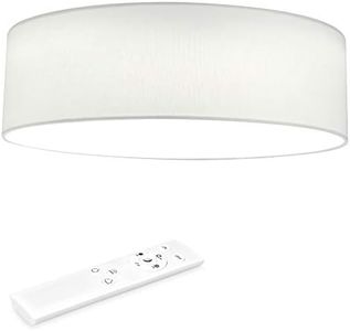 Navaris Lámpara LED de techo moderna 40 cm - Iluminación de interior con pantalla para salón dormitorio - Con mando a distancia y temporizador - Blanco