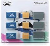 Mr. Pen Eraser Set with Kneaded Erasers, Gum Erasers and Pencil Erasers, Pack of 9