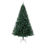 EVRE Artificial Green Christmas Tree Bushy Style with 500 PE PVC Branch Tips & Foldable Strong Metal Stand for Indoor Xmas Festive Home Decor 5Ft/151CM