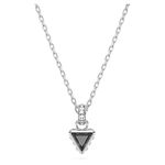 Swarovski Stilla pendant, Triangle cut, Grey, Rhodium plated