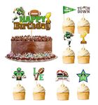 Birthday Cake Toppers for Football Rugby Cupcake Toppers Touchdown American Football Cupcake Picks Rugby Sports Theme Birthday Party Cake Supplies (brown)