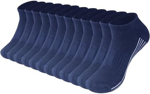 Sunew Mens Viscose Bamboo Socks,Unisex Women Soft Cushioned Comfortable No Show Low-Cut Workout Running Hiking Golf Odor Free Socks 6 Pairs Navy Blue S