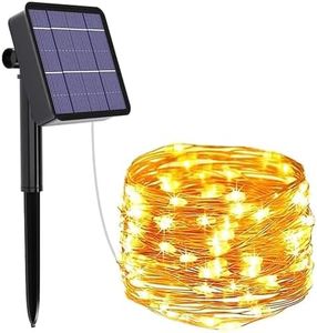 Pivalo Solar String Light with 2V Panel 200 LED 8 Modes 800mAh Ni-MH Battery 22m Copper Rope Lighting for Garden Diwali & Home Decor (Pack of 1, Warm White)