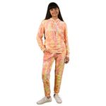 Tweeny Mini Kids Girls Pure Cotton Tie Dye Joggers Set Hoodie Sweatshirts | Co-ord Set | Tracksuit Combo Set Full Sleeves for Winter Wear (6-7 Years, Peach)