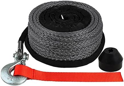 OKBA Synthetic Winch Rope Cable Kit 1/4" x 50' - 9500LBS Winch Line Rope Replacement with Protective Sleeve + Rope Winch Hook + Rubber Stopper for 4x4 Off Road Vehicle ATV UTV Polaris UTV