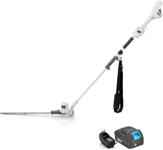 40V Cordless Pole Hedge Trimmer Long Reach 20" Cutting Length 6 Position Adjustable Head with Battery and Charger