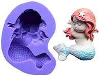 First Try Silicone 3D Mermaid Fondant Mold Cute 3D Sleeping Baby Girl Mould Cake Topper DIY Decoration Baking Tool for Sugarcraft, Chocolate, Candle, Soap Making and Crafting