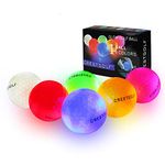 KOFULL Led Golf Balls Distance Golf Balls Practice Golf Balls For Night Training Golf Practice Flesh Bright Balls Mixed Color Pack of 6 pcs