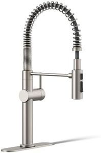 KOHLER 22973-VS Crue High-Arc Kitchen Faucet with Pull Down Spring Spout, Professional Pre-Rinse Kitchen Faucet, Commercial Faucet, Vibrant Stainless