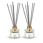 Soul & Scents Lemongrass Reed Diffuser Set|Free 6 Fiber Reed Sticks with Each|Toxin Free & Stress Relief|Long Lasting|Smoke Less Room Freshener for Home, Bedroom|Pack of 2-120ml Each