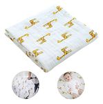 BuxiuGK Baby Muslin Cloths Soft Bamboo Cotton Baby Swaddle Blanket Muslin Squares for Baby Girl or Boy,120cm X 110cm/47"x43",Giraffe