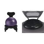 Gaiam Balance Ball Chair, Purple + Gaiam Balance Disc Wobble Cushion Stability Core Trainer