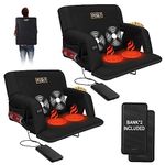 Heated Massage Stadium Seats, 25 Inche Folding Bleacher Chair with 10000mAh Portable Power*2, 3 Levels of Heat&Massage, 6 Reclining Positions for Camping, Games, Sports, and Other Outdoor Activities