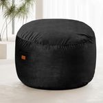 RAINBEAN Bean Bag Chair,Deluxe Velvet Super Soft Lazy Sofa Fur with Memory Foam Filled,Comfortable Adult Bean Bag Chair for Living Room Bedroom College Dorm(73cm/Black)