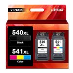 LIFOR 540XL 541XL Twin Pack Replacement for Canon 540 and 541 Ink Cartridges 540 541 PG-540XL Black CL-541XL Colour for Canon Pixma TS5150 TS5151 MG3650 MG3650S MG3600 MG4250 MX475 MG3250 MG3550