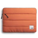 DailyObjects Medium Stria Portable Laptop Sleeve |Durable Polyester |Compatible with Laptop/MacBook Air/Pro Upto 14 Inch|Lightweight Water Resistant Fabric |Padded Compartment with Zip Closure- Orange