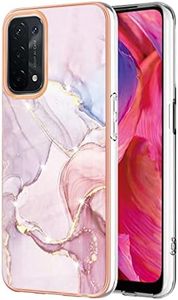 SATURCASE Case for Oppo A54 5G / A74 5G / A93 5G / A93S 5G, Beautiful Marble Ultra Thin Soft TPU Silicone Border PC Panel Protective Back Cover for Oppo A54 5G / A74 5G / A93 5G / A93S 5G (YJ-2)