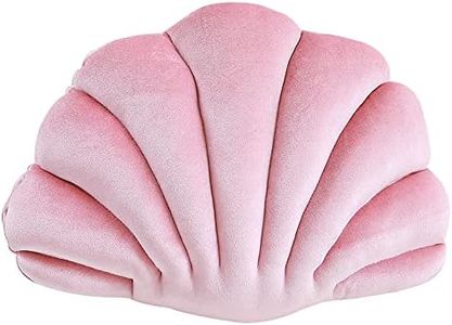 Patty Both Seashell Decorative Pillow Velvet Seashell Throw Pillow, Sea Shell Shaped Throw Pillow Decorative Pillows for Bed Couch Home Office Decor (Pink, Small(12.8 * 10in 0.3kg))