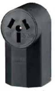 Eaton WD112 50-Amp 125-Volts 2-Pole 3-Wire Surface Mount Range Power Receptacle, Black