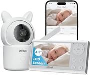 ieGeek Video Baby Monitor, 4.3" Wireless Display & 360°Auto Tracking Smart Camera, no WiFi LCD Monitor & Phone APP Control, Sound & Motion Detection, Temp & Humidity Sensor,FHD Night Vision,VOX Mode