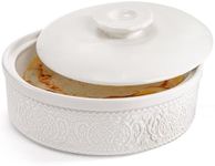SOUJOY Porcelain Tortilla Warmer, 8.5 inch Tortilla Server with Lid, Taco Holder for Tuesday Night, Mexican Party, Hold up to 12 Tortillas, Microwave and Dishwasher Safe