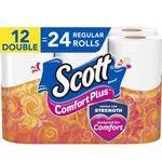 Scott ComfortPlus Toilet Paper, Bath Tissue, Double Rolls, 12 Count of 231 Sheets Per Roll