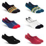 SockSoho No Show Socks for MEN | Pack of 6 | (COLOR: Multicolor | Loafer Length | 7-12 UK Size) (Regal) (Black)