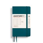 Leuchtturm1917 362854 Notebook Pocket (A6), Softcover, 123 numbered pages, Pacific Green, Dotted