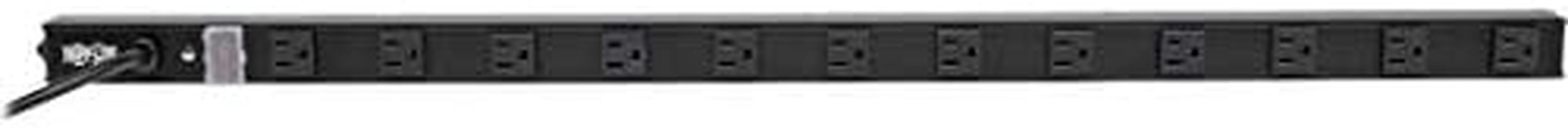 Tripp Lite 12 Outlet Power Strip, 120V, 15A, NEMA 5-15R, 5-15P Plug with 15' Cord, Black, 36" (PS3612B)