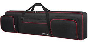 SNIGJAT 88 Key Keyboard Case Soft (Size: 53.5"x13.8"x6.8"), Padded Piano Case with Handle and Adjustable Shoulder Straps, Keyboard Gig Bag with 3 Pockets for Music Sheet Stand, Sustain Pedals, Cables