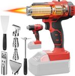 Cordless Heat Gun for Mil-waukee M-18 Battery, 7Pcs Nozzles&Scraper, LED Light, 350W Fast Heating Soldering Hot Air Gun, 2-Temp Setting Max 990℉(532℃), Heat gun for Shrink Tubing, Crafts (Tool Only)
