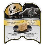 SHEBA Bistro Perfect PORTIONS Cat Food Wet Adult, Paté Signature Seafood Entrée, 75g Tray (24 Pack)