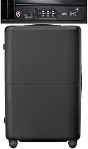 July Checked Plus with CaseSafe - 28.75" Trackable TSA Lock Airline Approved Check In Luggage with Wheels, Rolling Suitcase for Men & Women - Silent Spinner Wheels, Y-Strap - Charcoal