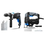 Hammerhead 7.5-Amp 1/2 Inch Variable Speed Hammer Drill + 4.8-Amp 3/4 Inch Jig Saw with Blades