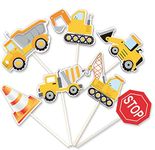 35-Pack Construction Cupcake Toppers Picks, Dump Truck Excavator Tractor Party Cake Toppers for Kids Birthday Baby Shower Party Decorations Supplies.