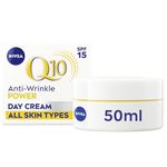 NIVEA Q10 Anti-Wrinkle Power SPF15 Firming Day Cream (50ml), Facial Moisturiser to Reduce Appearance of Fine Lines and Wrinkles, Nourishing and Firming Cream