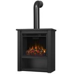 Real Flame Black Hollis Electric Fireplace - Freestanding with Remote Control - 6 Flame Colors & 5 Brightness Levels, Black