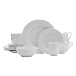 Everyday White Classic Rim 16 Piece Dinnerware Set, Set of 4