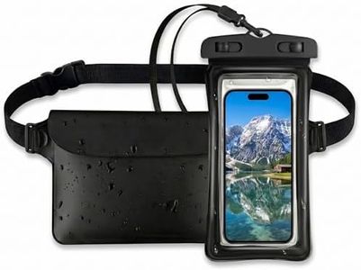 2Pcs IPX8 Waterproof Waist Bag & Phone Pouch, Adjustable Dry Fanny Pack, Touch Screen Phone Waterproof Case, Perfect for Swimming, Beach, Kayaking, Snorkeling and Travel(Black)