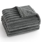 Bedsure Waterproof Dog Blanket Large - Dog Bed Blankets Washable for Large Dogs, Fluffy Pet Throw Blanket for Sofa Bed Protector, 102x127cm, Grey
