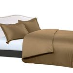 sheetsnthings 100% Cotton- Duvet Cover Set with Buttons Enclosure, 300TC - Solid Taupe, Full/Queen, 3PC Duvet Covers