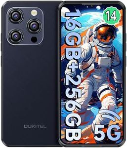 OUKITEL WP52 Téléphone Incassable 5G - 16 Go+256 Go(TF 2TB) Android 14 Téléphone Portable Incassable,6,58 Pouces MTK Dimensity 6100+ 6500mAh Smartphone Incassable,48MP/Dual SIM/IP68/NFC/OTG/GPS Blue