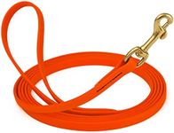 Viper K9 Biothane Working Dog Leash Waterproof Lead for Tracking Training Schutzhund Dog Sport & Search - Odor-Proof Long Line with Solid Brass Snap for Puppy Medium and Large 1/2" x 20ft HunterOrange