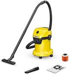 Kärcher - WD 3 Multi-Purpose Wet-Dry Shop Vacuum Cleaner - 4.5 Gallon - with Attachments – Blower Feature, Compact Space-Saving Design - 1000W, Yellow